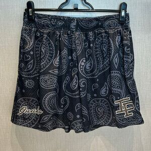 Inaka Power IP Mens Athletic Shorts Black Gray Classic Paisley Print Sz Large